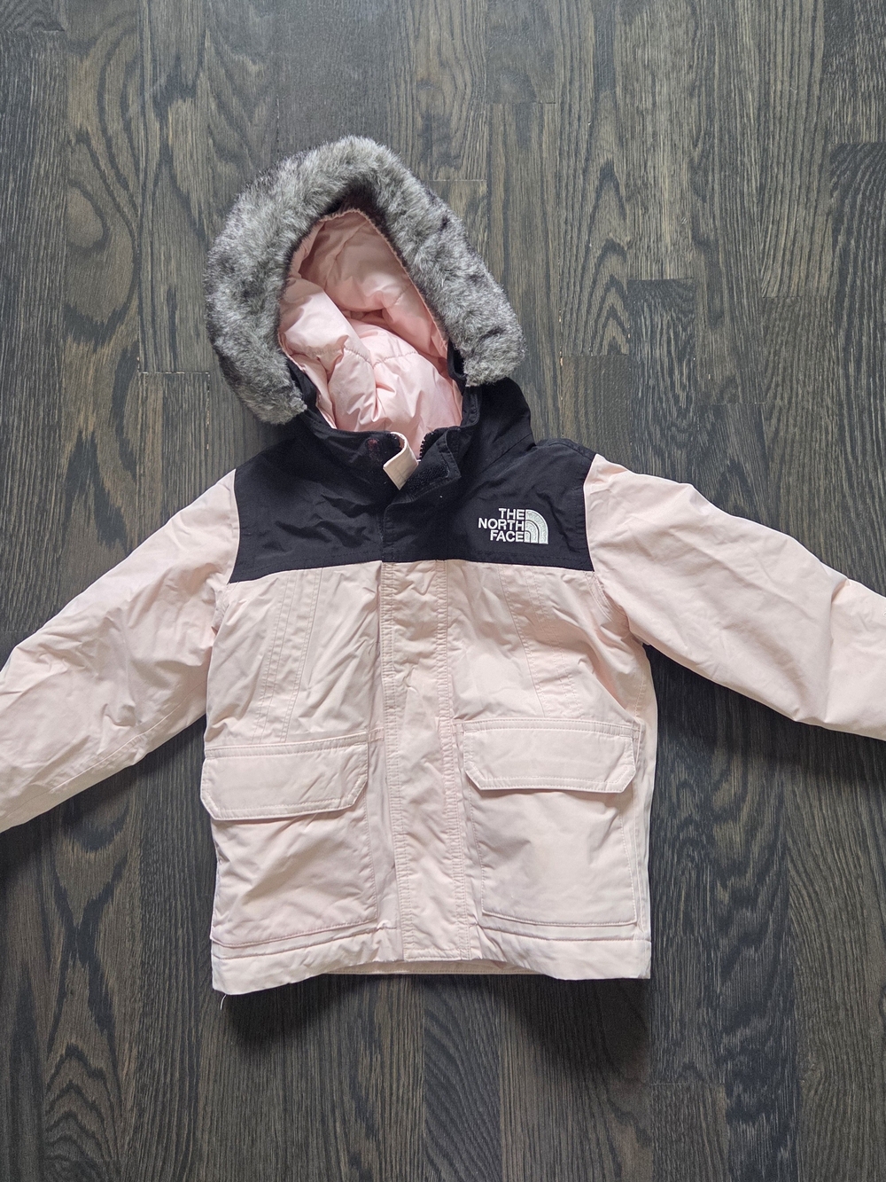 The North Face Girls Parka Coat With Fur Collar